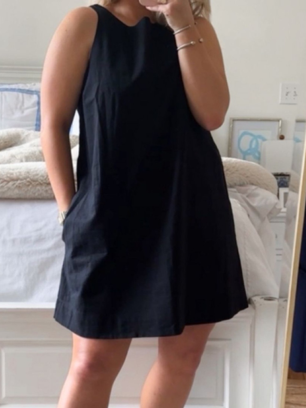 Abercrombie and Fitch Sleeveless Black Linen Dress Size: M